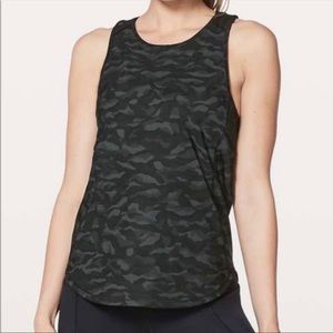 Lululemon Sculpt Tank II Sequoia Camo Print Deep Coal Black Size 6
